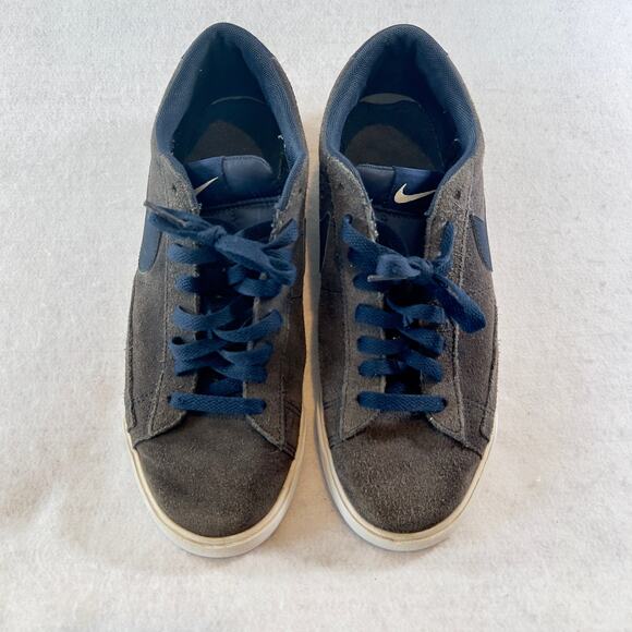 Low Top Sneakers Nike Men\'s 9 Blazer Grey Suede Navy Swoosh Style # AJ9516-400 main image 11